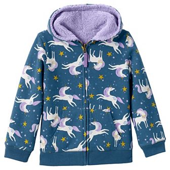 Kids Lands' End Husky Reversible Sherpa Fleece Hoodie