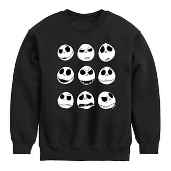 Disney's The Nightmare Before Christmas Boys 8-20 Jack Face Grid Crew Fleece