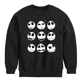 Disney's The Nightmare Before Christmas Boys 8-20 Jack Face Grid Crew Fleece