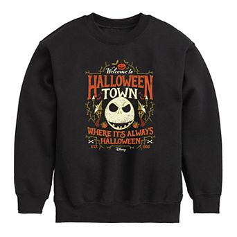 Disney's The Nightmare Before Christmas Boys 8-20 Halloween Town Sign Crew Fleece