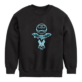 Disney's The Nightmare Before Christmas Boys 8-20 Jack Blue Glow Crew Fleece