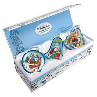G.Debrekht Night Before Christmas Glass Ornament Set of 3 by G. DeBrekht Christmas Decor - 75010-B3