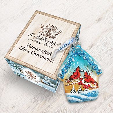 Designocracy Cardinal House Mercury Glass Ornament by G. DeBrekht Wildlife Holiday Decor