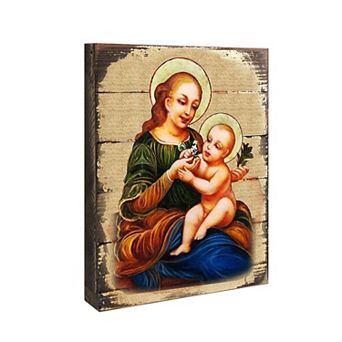 G.Debrekht Virgin Mary Directress Wooden Gold Plated Religious Christian odox Sacred Icon Inspirational Icon Décor