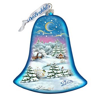 G.Debrekht Winter Village Bell Glass Christmas Ornament by G. DeBrekht Decor Christmas Decor - 73141