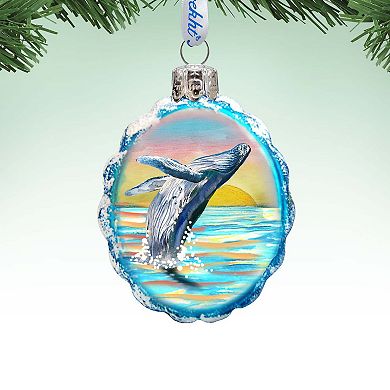 Designocracy Coastal Ornament Flying Whale Ornament, Coastal Decor