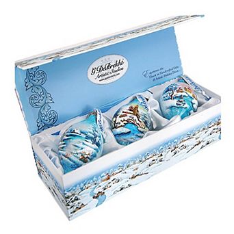 G.Debrekht Winter Village Glass Ornament Set of 3 by G. DeBrekht Decor Christmas Decor - 74110-B3