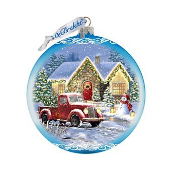 Christmas Cottage Glass Christmas Ornament Limited Edition by D. Gelsinger