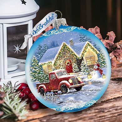 Christmas Cottage Glass Christmas Ornament Limited Edition by D. Gelsinger