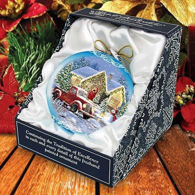 Christmas Cottage Glass Christmas Ornament Limited Edition by D. Gelsinger
