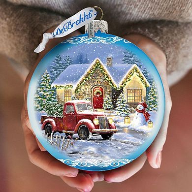 Christmas Cottage Glass Christmas Ornament Limited Edition by D. Gelsinger