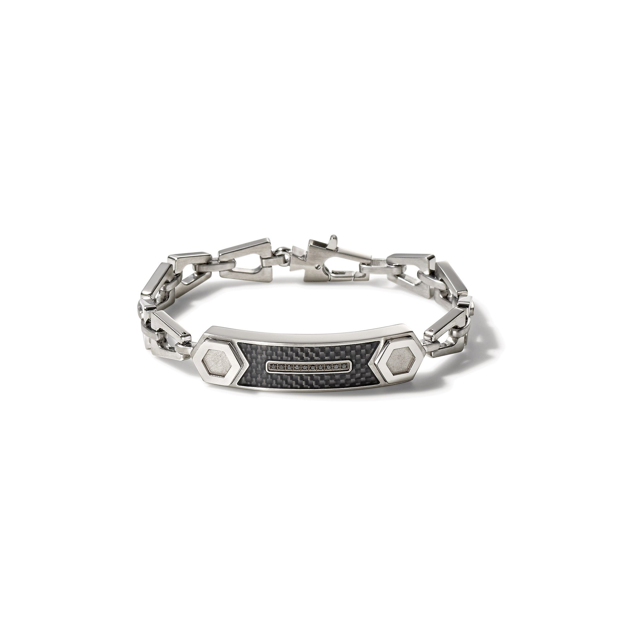 Bulova Mens Precisionist Diamond Stainless Steel ID Link Bracelet, Size: 