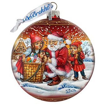 Vintage Christmas Ball in Red Glass Christmas Ornament Limited Edition by G. DeBrekht