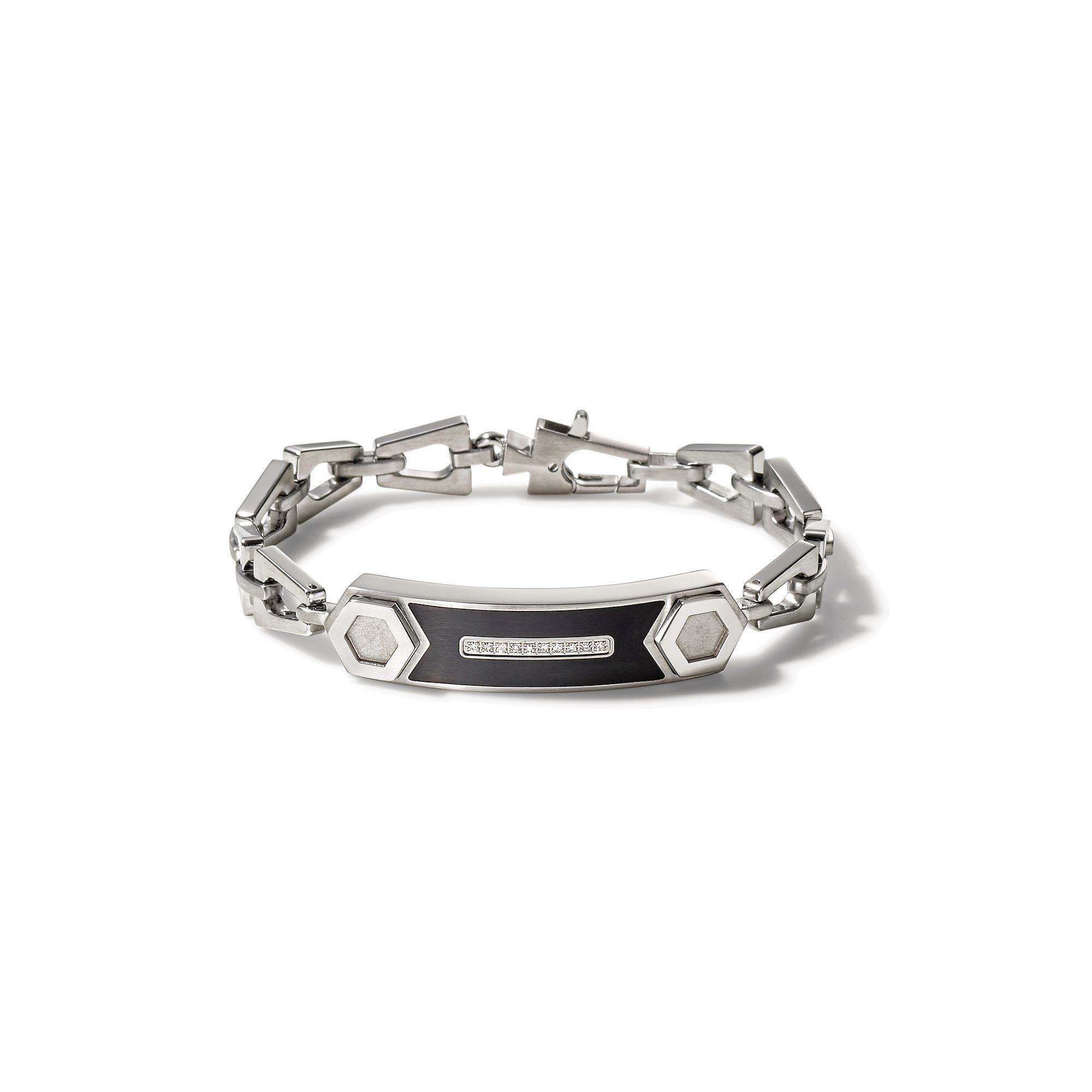 Bulova Mens Precisionist Diamond ID Link Stainless Steel Bracelet, Size: 