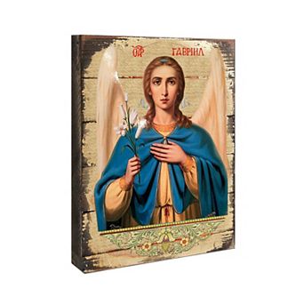 G.Debrekht Adoration Wooden Gold Plated Religious Christian Sacred Icon Inspirational Icon Décor