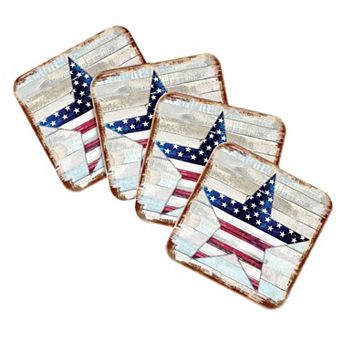American Star Wooden Cork Coasters Gift Set of 4 by Nature Wonders