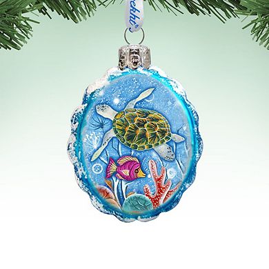 Designocracy Turtle Mercury Glass Ornament by G. DeBrekht Coastal Holiday Decor