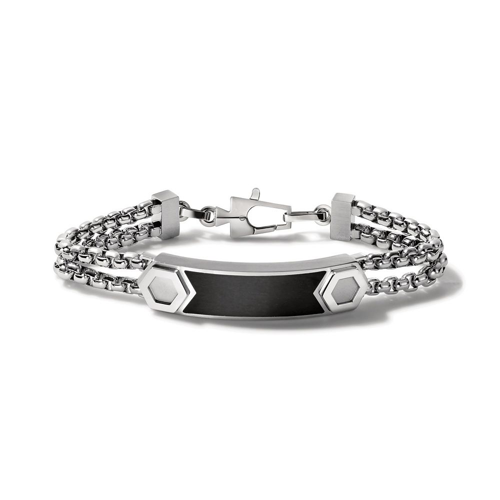 Men's Black Stainless Steel Id Bracelet Steel Nation Men's Black