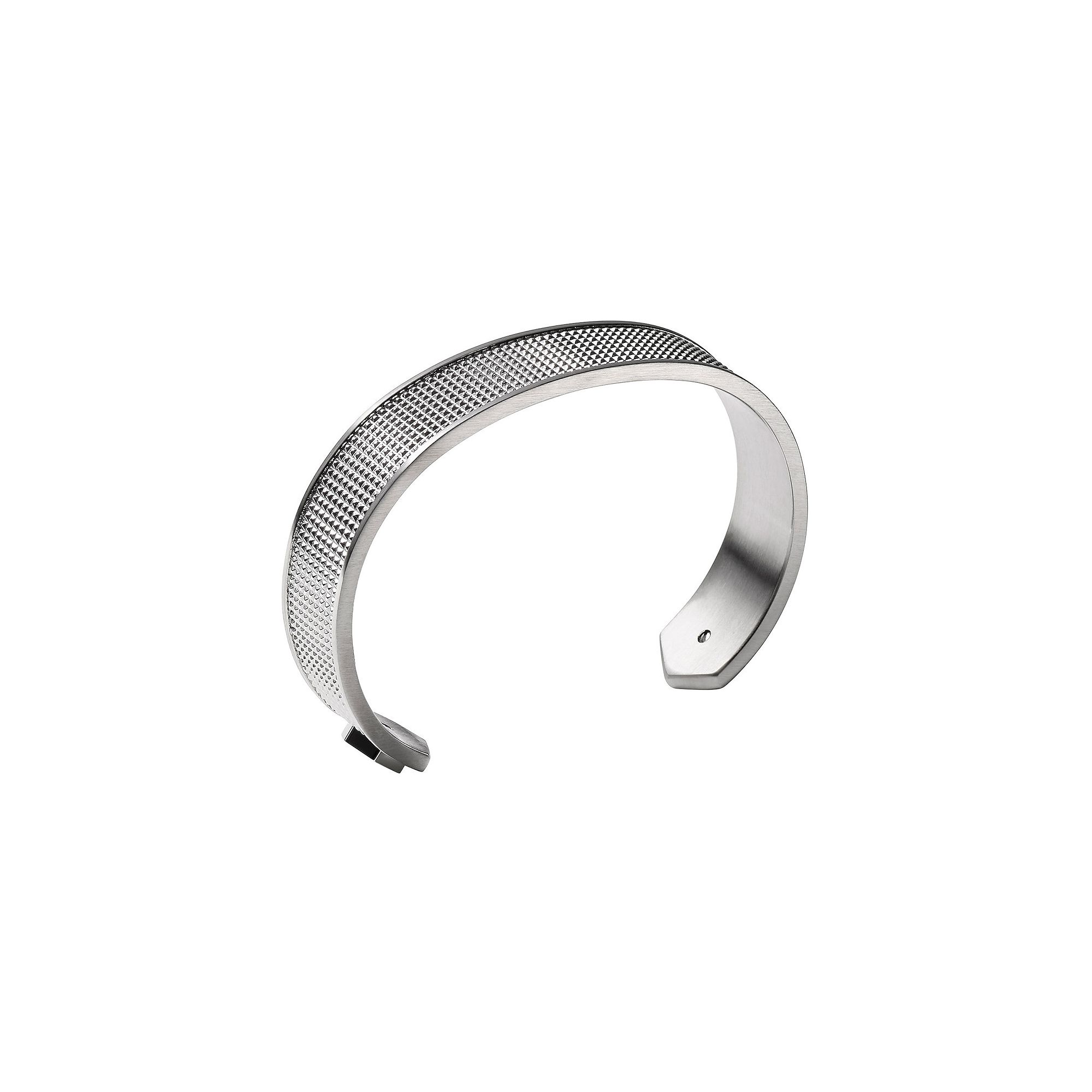 Bulova Mens Precisionist Textured Pattern Stainless Steel Cuff Bracelet, 