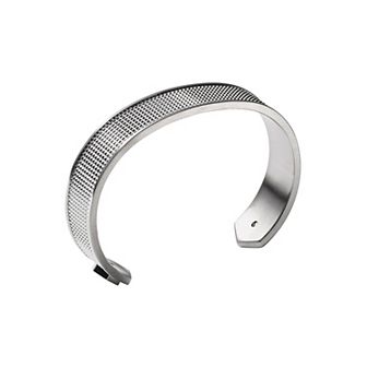 Bulova Men's Precisionist Textured Pattern Stainless Steel Cuff Bracelet