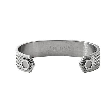 Bulova Men's Precisionist Textured Pattern Stainless Steel Cuff Bracelet