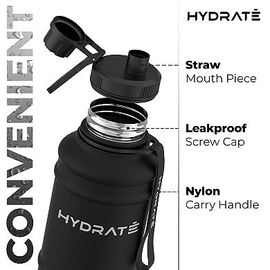 Water Bottle With Carrying Strap And Leak Proof Screw Cap For Gym, Exercise