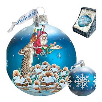 G.Debrekht Santa on Goose Ball Glass Christmas Ornament by G. DeBrekht Christmas Decor - 73312