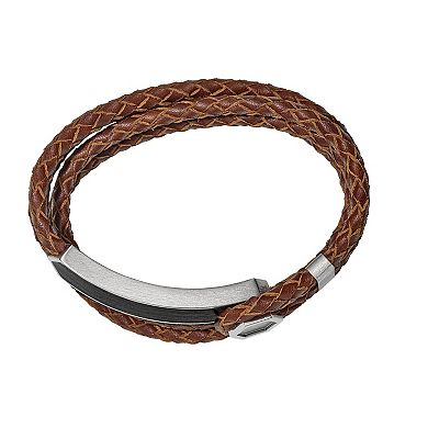 Bulova Men's Precisionist Braided Leather Double Wrap Bracelet