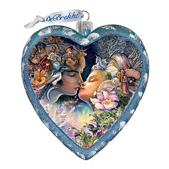 Magic Kiss Heart Glass Ornament Limited Edition by Josephine Wall