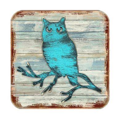 Owl Wooden Cork Coasters Gift Set of 4 by Nature Wonders