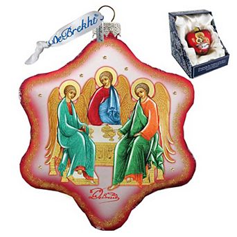 G.Debrekht Trinity Nativity Snowflake Glass Ornament by G. DeBrekht DecorNativity Holiday Decor - 754-034