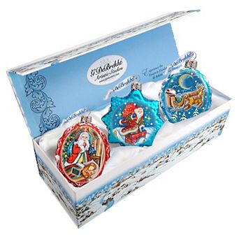 Designocracy Christmas Night Mercury Glass Ornaments Set of 3 by G. DeBrekht Christmas Decor