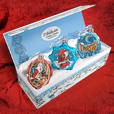 Designocracy Christmas Night Mercury Glass Ornaments Set of 3 by G. DeBrekht Christmas Decor