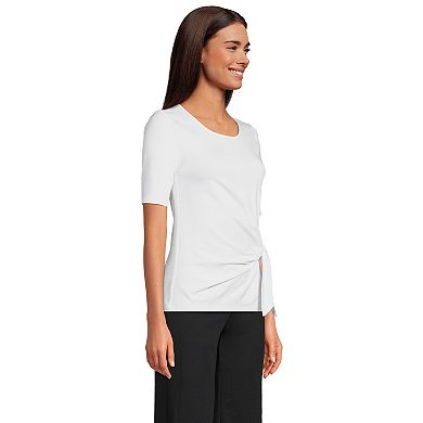 Women's Lands' End Lightweight Jersey Tie Front Top