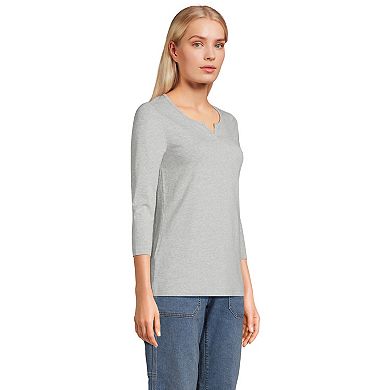 Women's Lands' End Lightweight Jersey Henley Top
