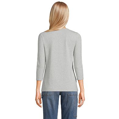 Women's Lands' End Lightweight Jersey Henley Top
