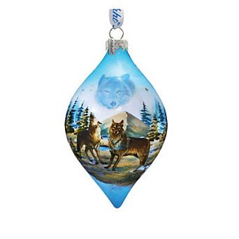 G.Debrekht Winter Wolves Glass Ornament by G. DeBrekht DecorWildlife Holiday Decor - 74173