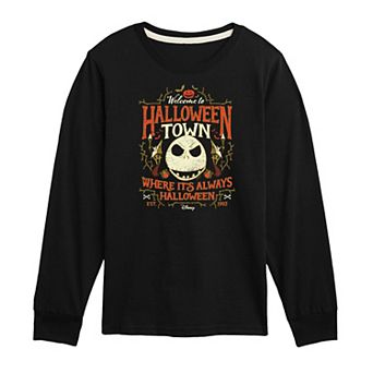 Disney's The Nightmare Before Christmas Boys Halloween Town Sign Long Sleeve