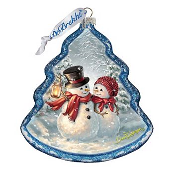 G.Debrekht Snow Couple Glass Christmas Ornament by D. Gelsinger Christmas Decor - 762-108-DG