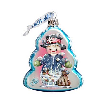Designocracy Seed Snowman Mercury Glass Christmas Ornament by J. Mills-Price Christmas Decor