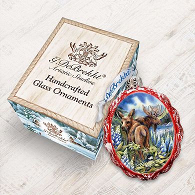 Designocracy Easily Amoosed in Lupine Mercury Glass Ornament by J. Bergsma Wildlife Holiday Decor