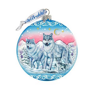 Guardian of Spirituality Wolves Ball Glass Ornament Limited Edition by G. DeBrekht