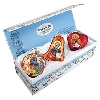 G.Debrekht Nativity icon Glass Ornament Set of 3 by G. DeBrekht DecorNativity Holiday Decor - 73751-B3