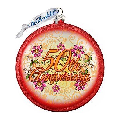 G.Debrekht 50th Wedding Anniversary Glass Ornament by G. DeBrekht Decor Christmas Decor - 744-041