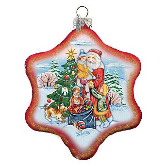 G.Debrekht Joy Snowflake Glass Christmas Ornament by G. DeBrekht Decor Christmas Decor - 754-004R