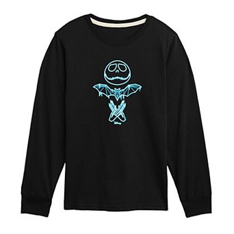 Disney's The Nightmare Before Christmas Boys Jack Blue Glow Long Sleeve Tee