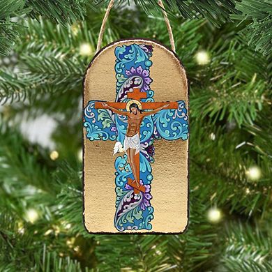 G.Debrekht Jesus Cross Religious Christian Sacred Icon Ornament Inspirational Icon Decor