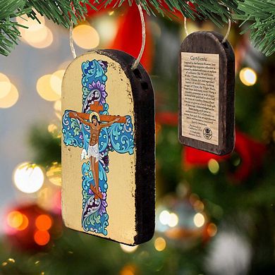 G.Debrekht Jesus Cross Religious Christian Sacred Icon Ornament Inspirational Icon Decor