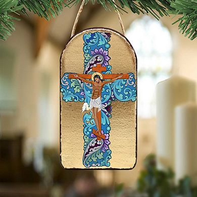 G.Debrekht Jesus Cross Religious Christian Sacred Icon Ornament Inspirational Icon Decor