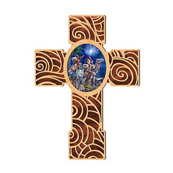 G.Debrekht Three Kings Modern Wooden Cross by D. Gelsinger Inspirational Icon Decor - 88286-DG